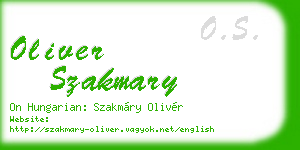 oliver szakmary business card